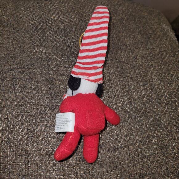 Snoopy Holding Candy Cane in Christmas PJs Plush Ornament - Picture 2 of 3